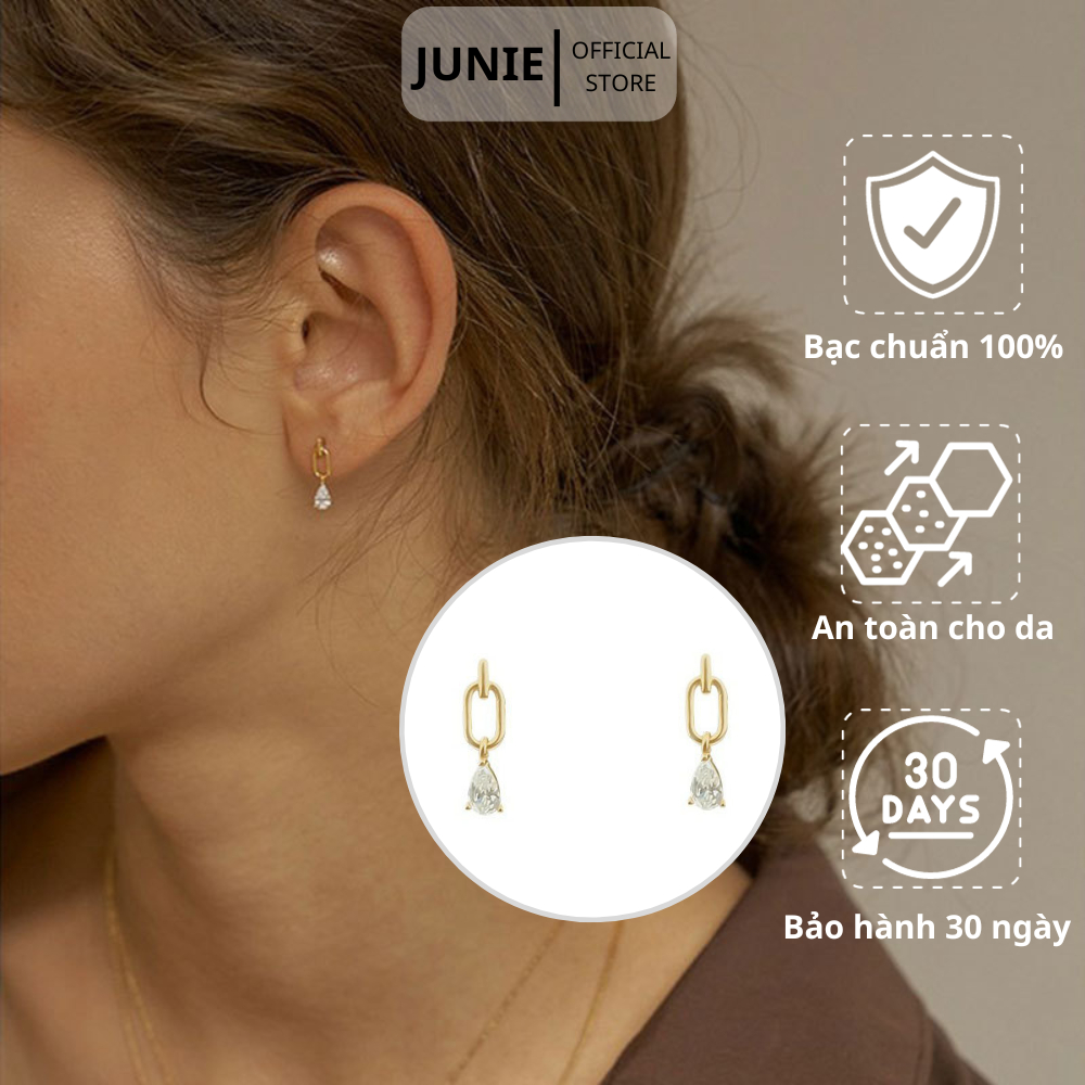 Bông Tai Bạc JUNIE, Kiểu Dáng Mini Đơn Giản E-PRIMROSE