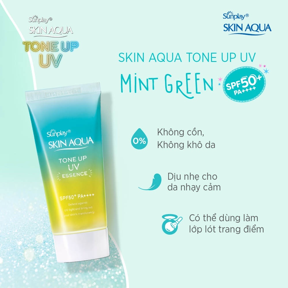 Kem chống nắng Skin Aqua  Nhật Bản lên tone trắng sáng Tone up UV SPF 50+ PA++++ 80gr