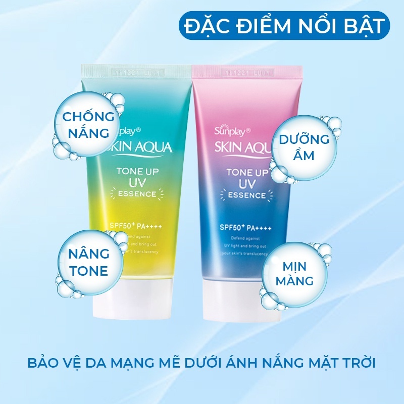Kem chống nắng Skin Aqua  Nhật Bản lên tone trắng sáng Tone up UV SPF 50+ PA++++ 80gr