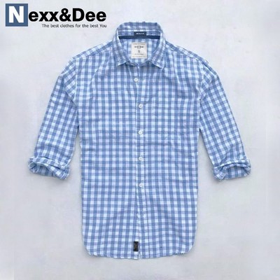 Áo sơ mi caro nam Nexx&Dee tay dài kẻ sọc vải oxford lưới thoáng mát công sở NS03