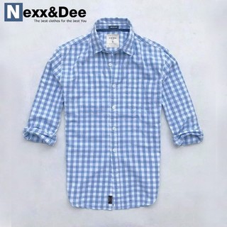 Áo sơ mi caro nam Nexx&Dee tay dài kẻ sọc vải oxford lưới thoáng mát công sở NS03