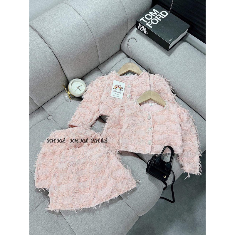 Set váy dạ kèm áo khoác siêu xinh cho bé gái