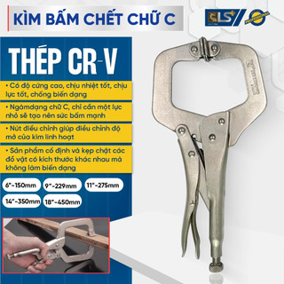Kìm bấm chết chữ C 11″ LS+ kìm kẹp chữ C, kẹp góc 45 độ, kìm kẹp đá, vam kẹp, kẹp giữ chặt đá,gỗ,vật liệu chắc chắn