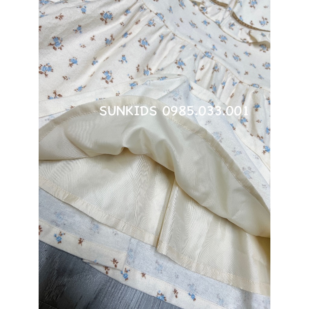 Váy bé gái baby doll Laughing hoa nhí xanh