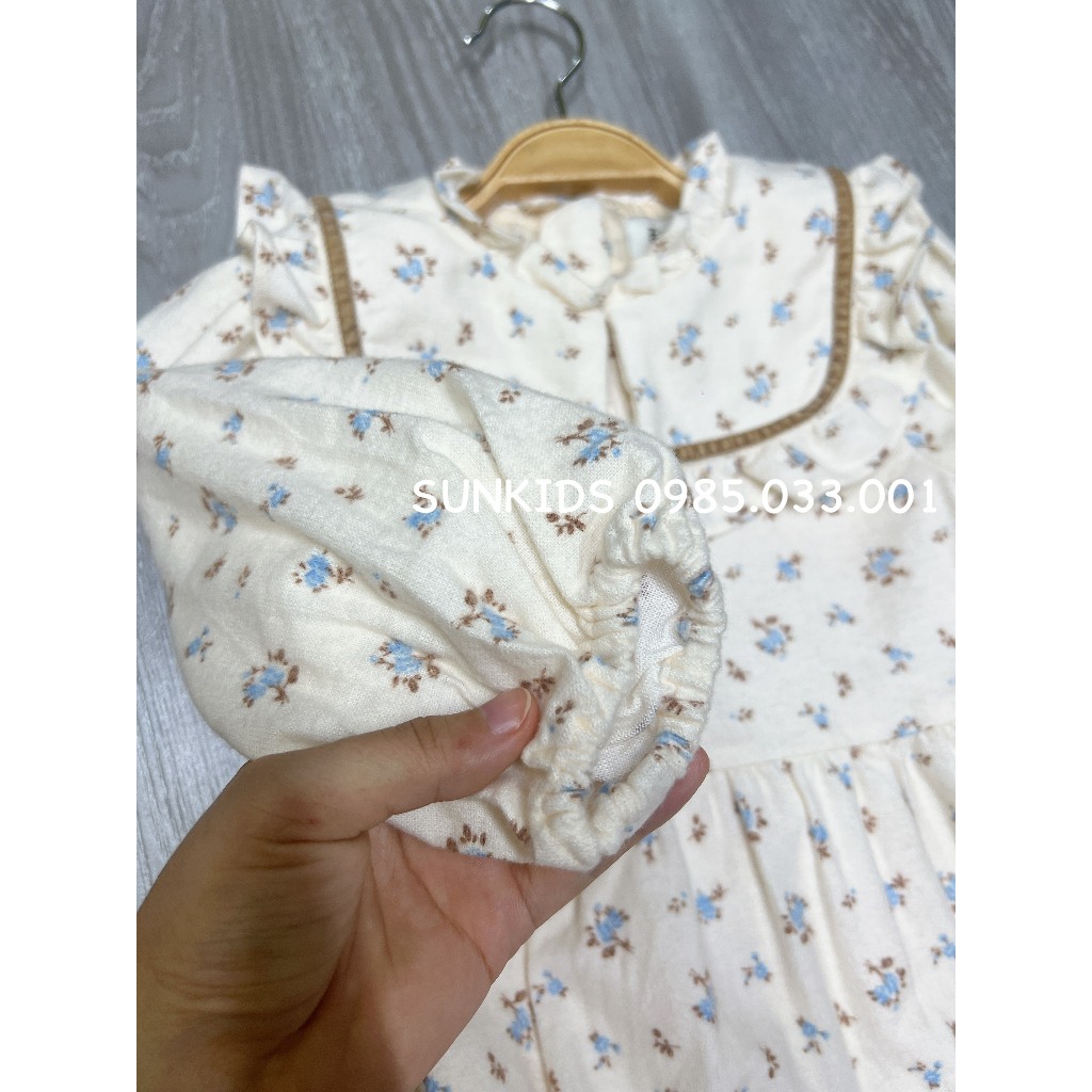 Váy bé gái baby doll Laughing hoa nhí xanh