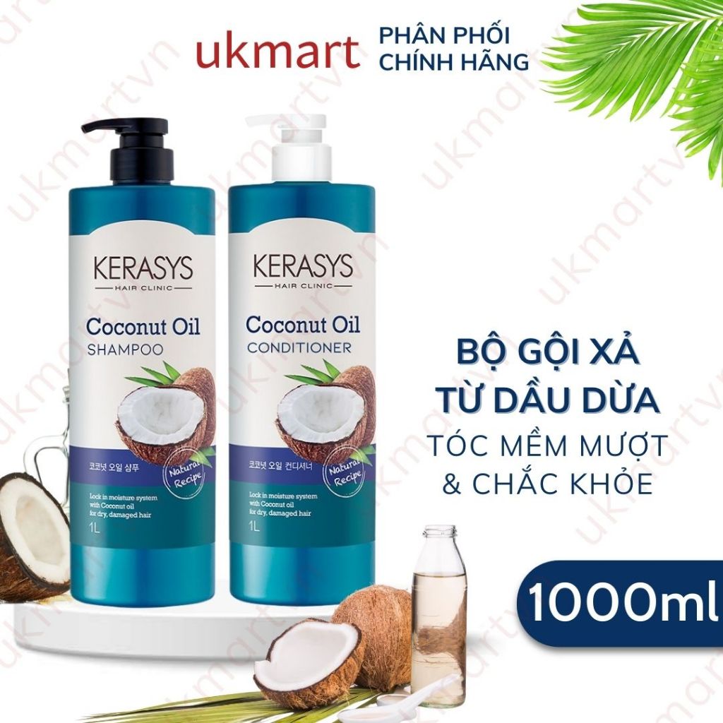 Dầu gội, xả Kerasys Hair Clinic giúp tóc suôn mượt, sạch gàu, không bết dính 1000ML