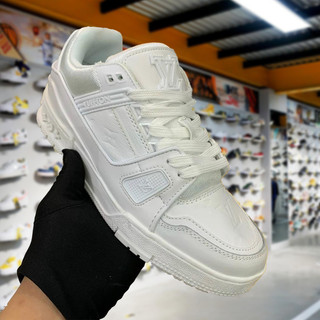 Giày lv louis vuitton trainer white,giày lv louis vuitton full box trắng, đế air cao cấp hottrend 2023