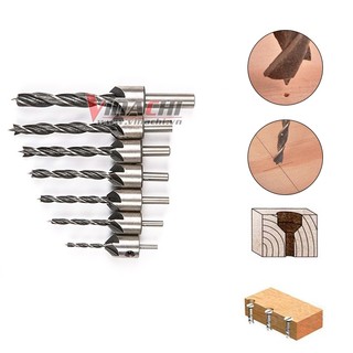Bộ 7 Mũi Khoan Âm Vít 2 Tầng - Khoan Âm Bắt Vít Chìm Thép Gió 3-10mm