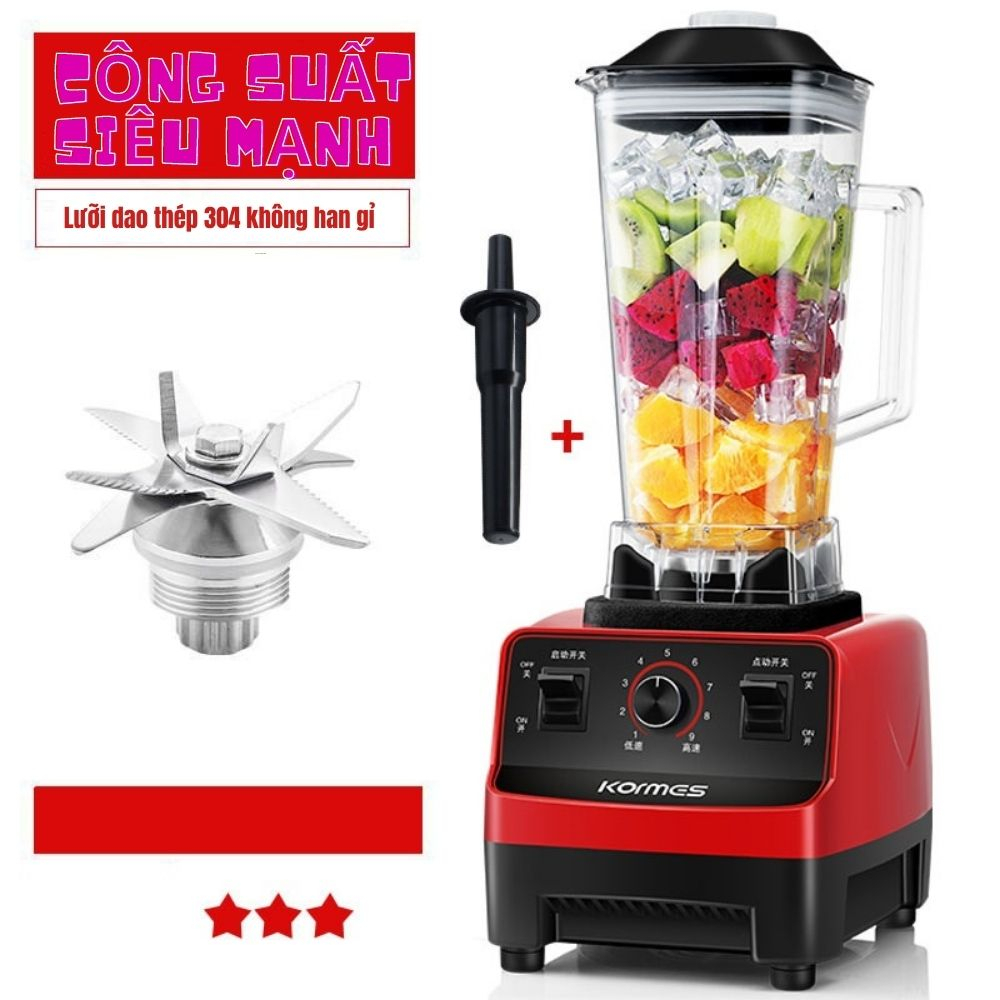 Máy xay sinh tố công nghiệp xay thịt cá rau củ đá viên. công suất 4500w. Máy xay đa năng bản 2 cối Bảo hành 2 năm