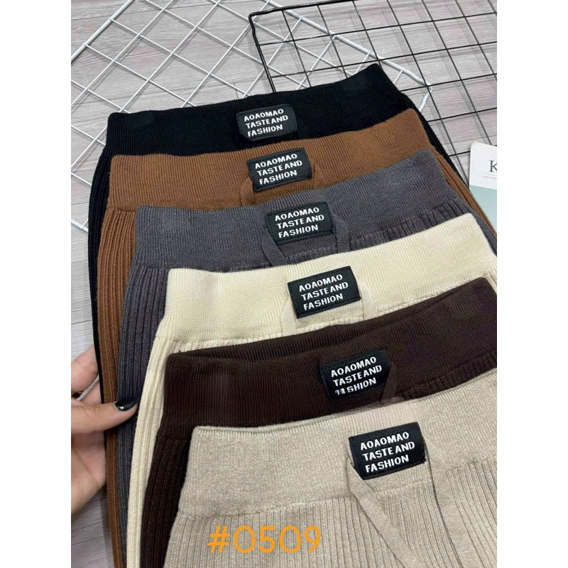 Chân váy len mác xẻ sau dáng dài hàng Quảng Châu