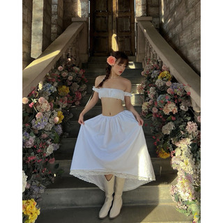 Chân Váy Maxi Dài Freckles Studios Dáng Chữ A Xoè Mullet Viền Ren - Althea Skirt