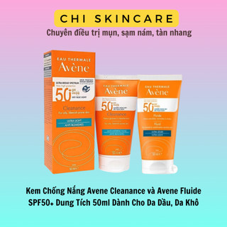 Kem Chống Nắng Avene Mattifying Cleanance SPF50+ 50ml, Avene Dry Toucher Fluide, Kem chống nắng cho da nhạy cảm , da dầu