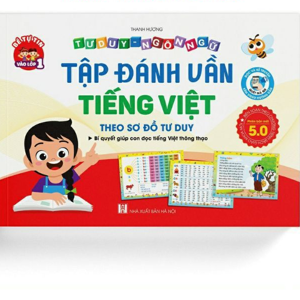 Sách - Tập đánh vần Tiếng Việt Phiên bản 5.0 kèm file đọc quét mã QR và video hướng dẫn ghép vần phù hợp với bé 4-6
