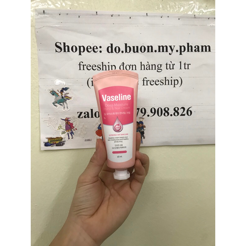 Kem Dưỡng Da Tay & Móng Tay Vaseline Hàn Quốc Deep Moisture Hand & Nail Cream 60ml