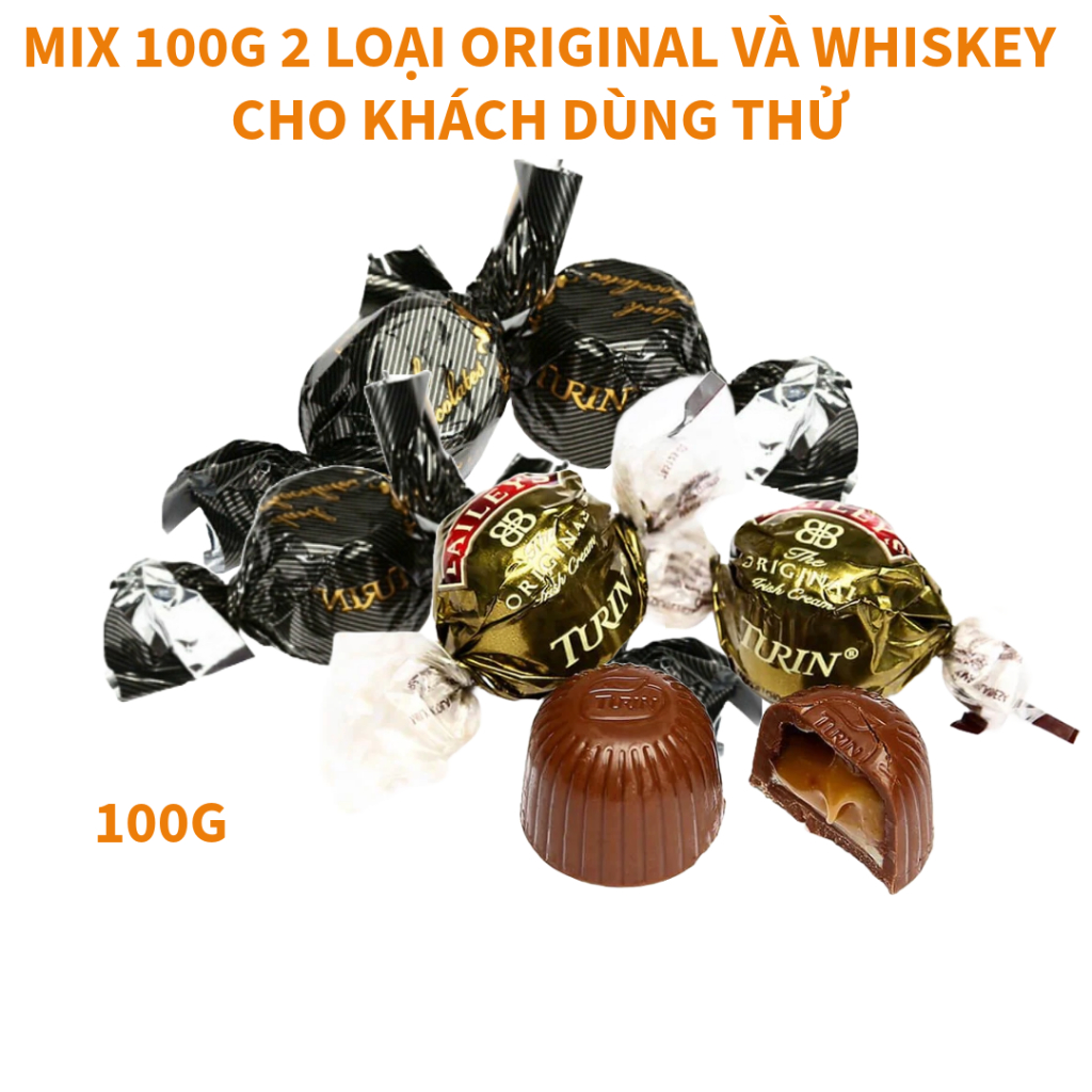 Kẹo Socola Nhân Rượu Chocolate Baileys Turin Original Irish Cream FireBall Whisky Hũ 500g  Quà Tết