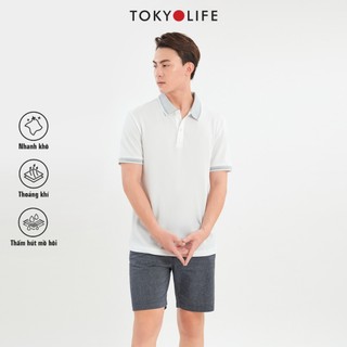 Áo Polo NAM Vỏ trấu Nano cổ ghi phối sọc viền trắng TOKYOLIFE C7POL504M