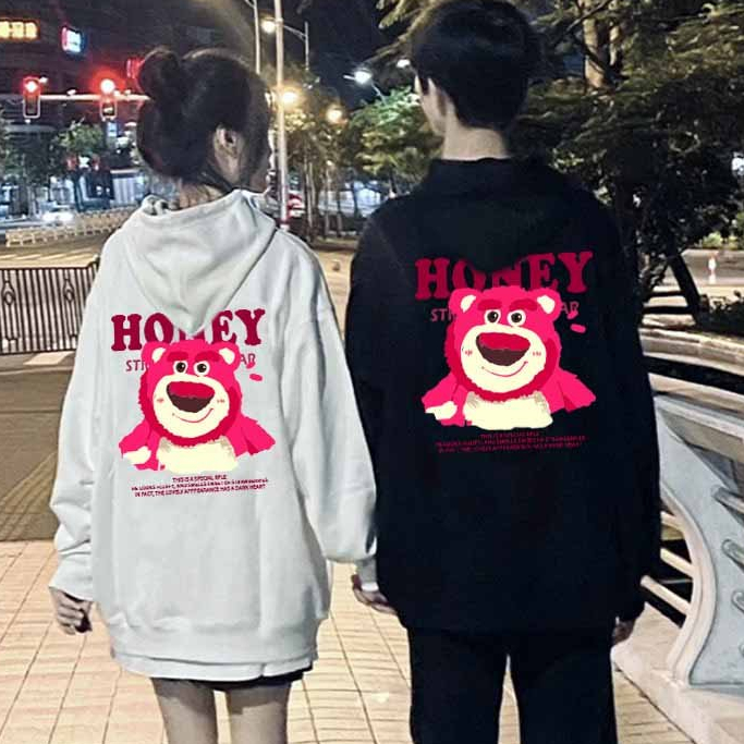 ÁO KHOÁC HOODIE GẤU HONEY VẢI NỈ BÔNG MỀM MỊN ẤM ÁP CÓ NÓN CHE MƯA CHE NẮNG CỰC THÍCH-ÁO KHOÁC NỈ PHÙ HỢP CHO CẢ NỮ S0