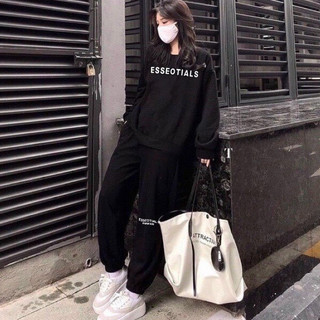 Bộ nỉ ESSE dày dặn ấm áp nhiều màu đồ bộ mặc nhà phong cách thể thao unisex S0