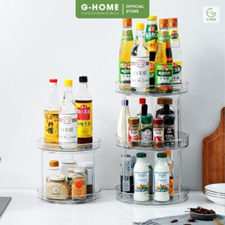 Kệ đựng gia vị nhà bếp xoay tròn 360 độ Ghome giá để gia vị nhiều tầng hình xoay tròn tiện lợi NBM14