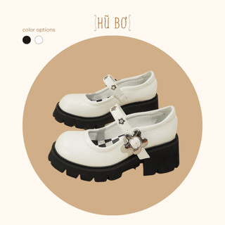 Platform MaryJane Hoa - Giày da bò nữ phong cách retro