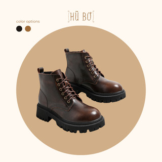 Original boots 6 lỗ xỏ đế cao - Boots da bò nữ (genuine leather)
