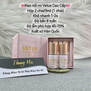Keo nối mi siêu bền VETUS -ít cay Chính hãng_hộp 6ml (set 2 chai 3ml)_dụng cụ nôi mi - Thúy Hà