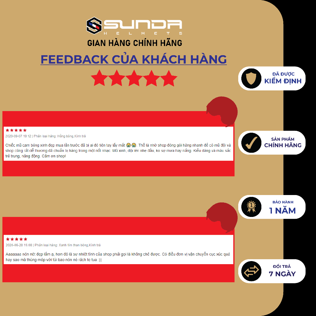 Nón bảo hiểm 3/4 đầu chính hãng SUNDA 228