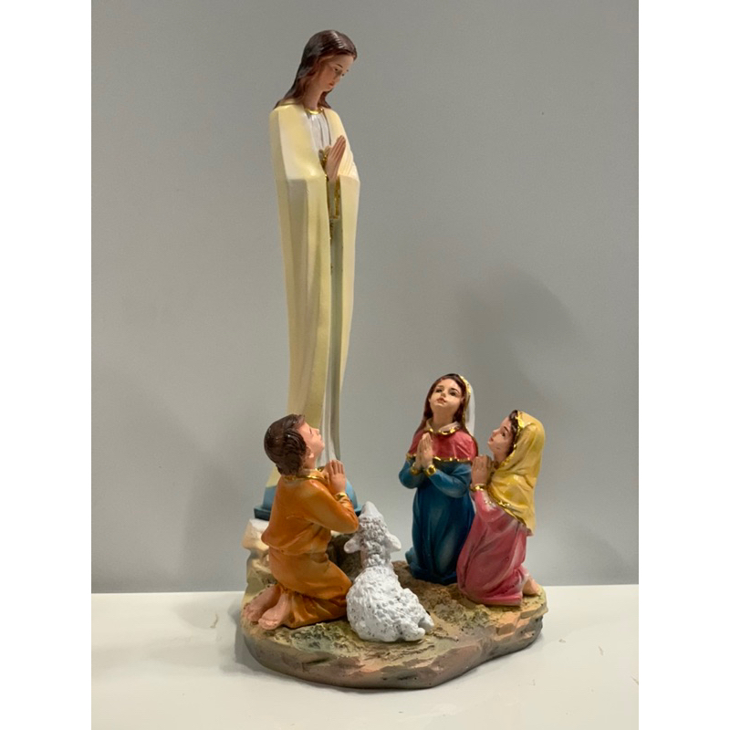 Tượng Mẹ Fatima và 3 Trẻ 30cm Thiếp Vàng - Tượng Thờ Công Giáo Phanxico Xavie