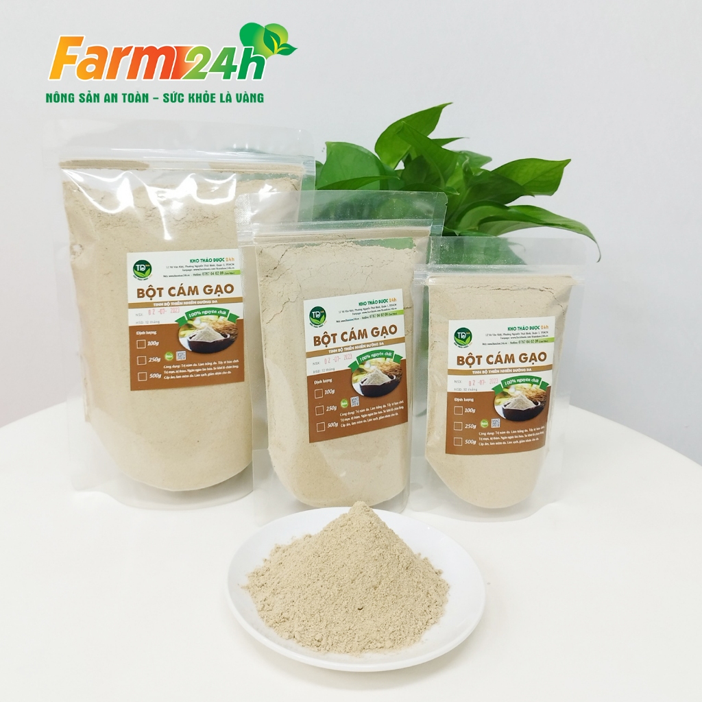 Bột cám gạo sữa nguyên chất 100% dưỡng da, cấp ẩm, làm sạch, se khít lỗ chân lông, ngăn ngừa lão hóa I Farm 24h