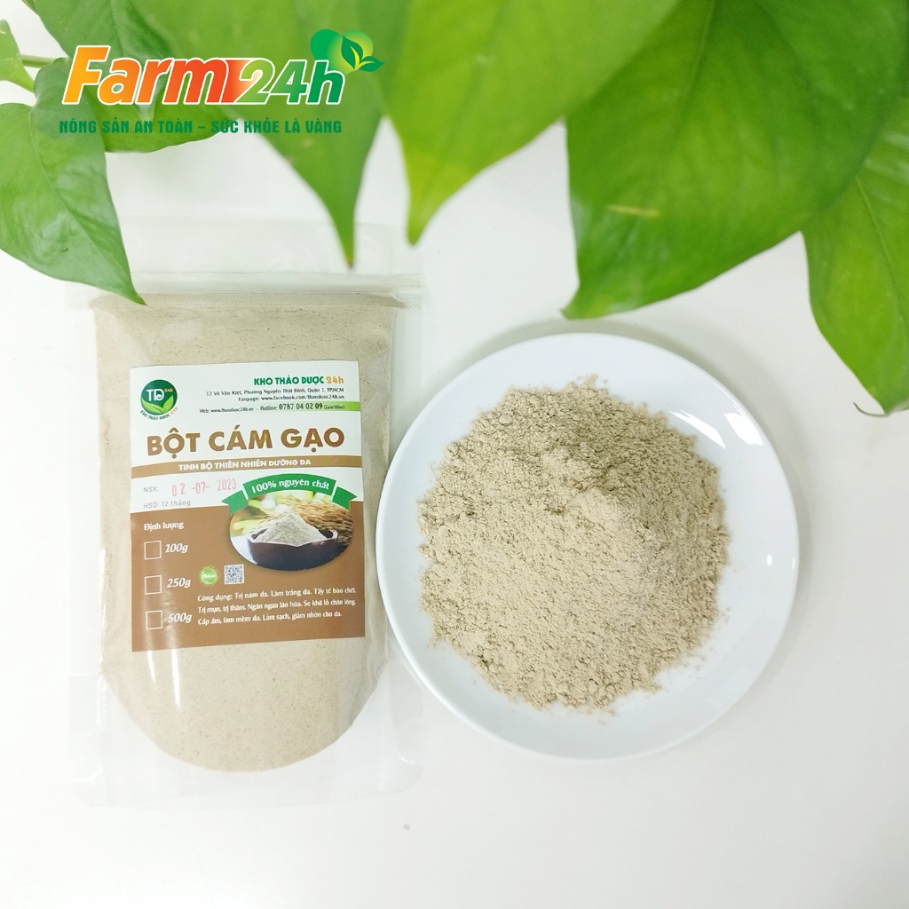 Bột cám gạo sữa nguyên chất 100% dưỡng da, cấp ẩm, làm sạch, se khít lỗ chân lông, ngăn ngừa lão hóa I Farm 24h