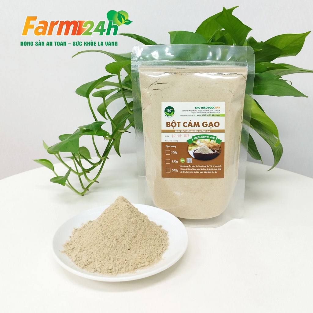 Bột cám gạo sữa nguyên chất 100% dưỡng da, cấp ẩm, làm sạch, se khít lỗ chân lông, ngăn ngừa lão hóa I Farm 24h