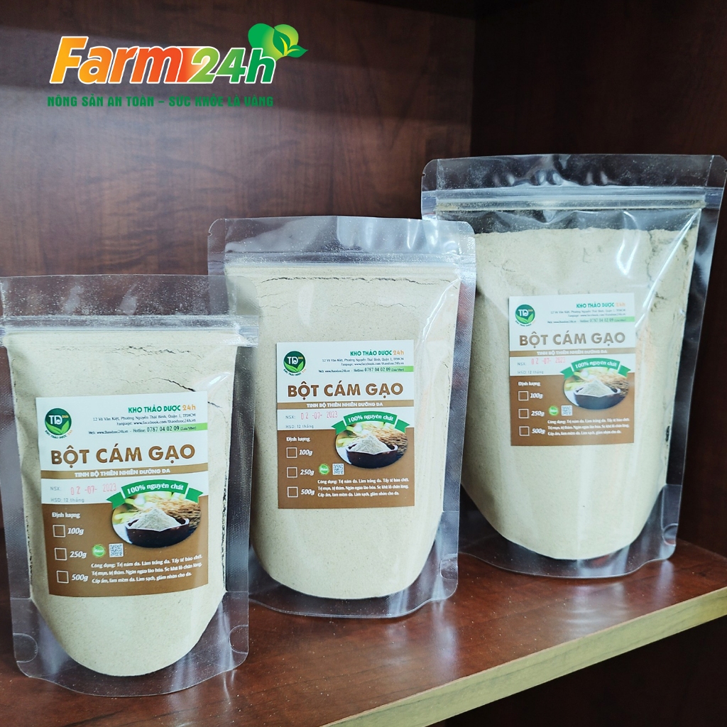 Bột cám gạo sữa nguyên chất 100% dưỡng da, cấp ẩm, làm sạch, se khít lỗ chân lông, ngăn ngừa lão hóa I Farm 24h