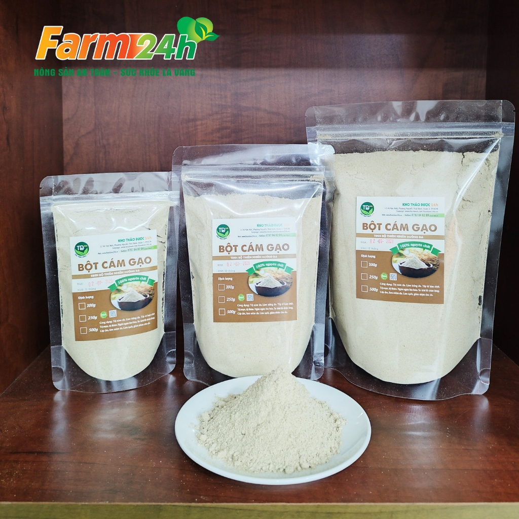 Bột cám gạo sữa nguyên chất 100% dưỡng da, cấp ẩm, làm sạch, se khít lỗ chân lông, ngăn ngừa lão hóa I Farm 24h