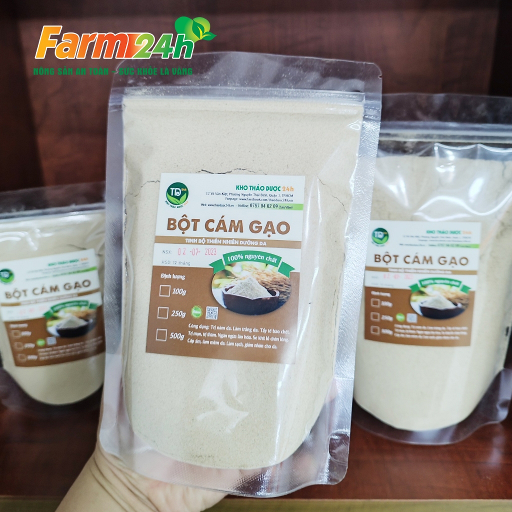 Bột cám gạo sữa nguyên chất 100% dưỡng da, cấp ẩm, làm sạch, se khít lỗ chân lông, ngăn ngừa lão hóa I Farm 24h