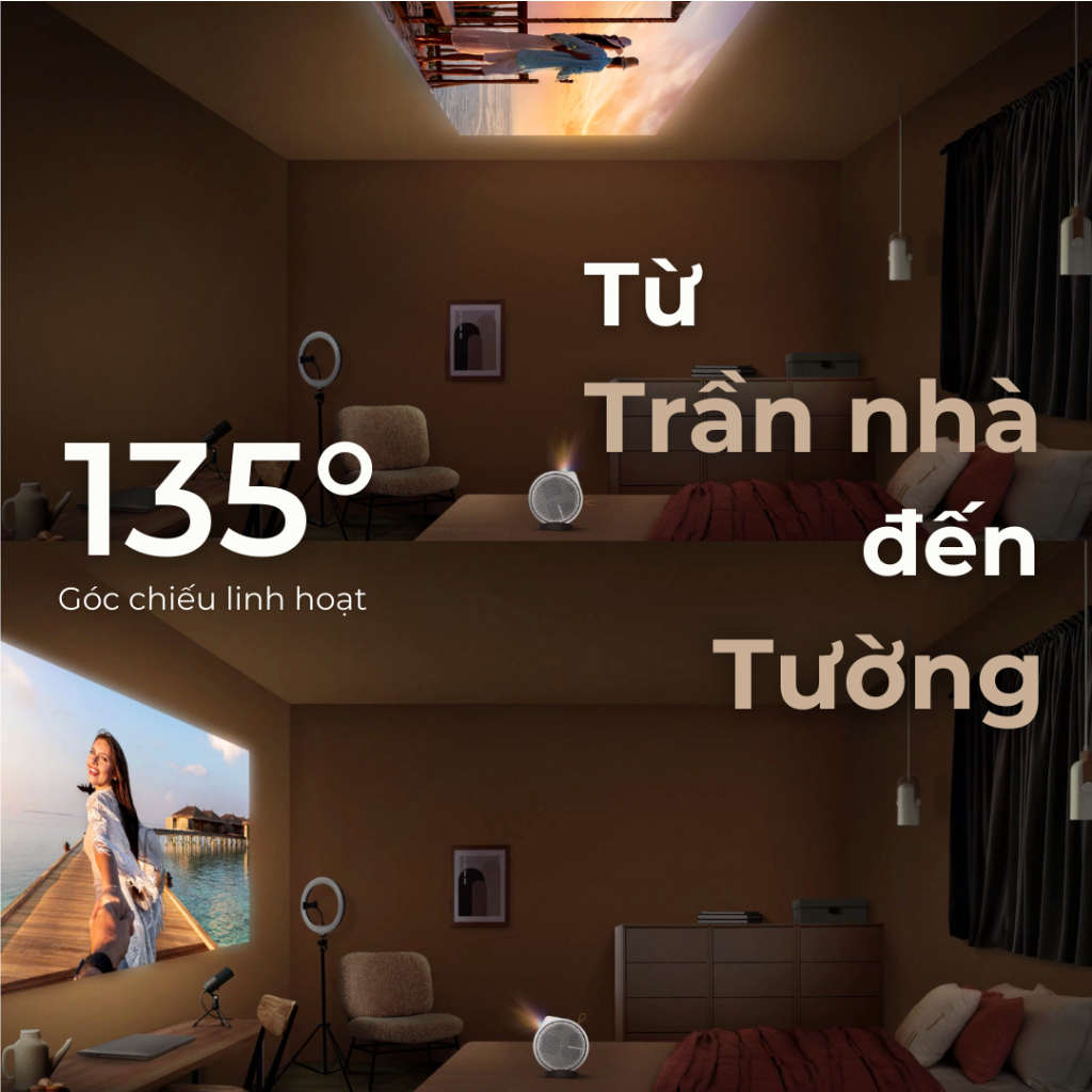 [MỚI] Máy chiếu mini không dây BenQ GV31 tích hợp Android TV Full HD, hệ thống loa 2.1, góc chiếu linh hoạt