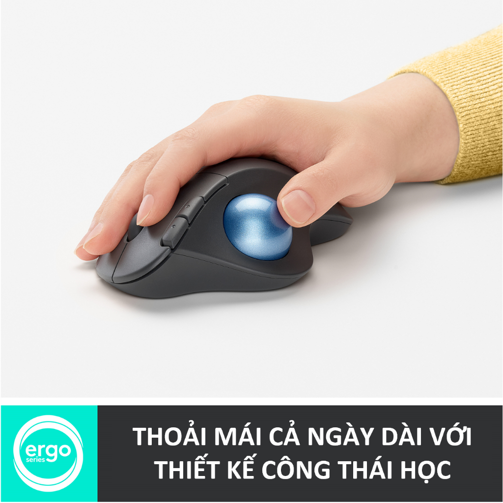 Chuột không dây Công Thái Học Logitech Ergo M575 -  Bluetooth, USB USB 2.4Ghz, Trackball ngón cái