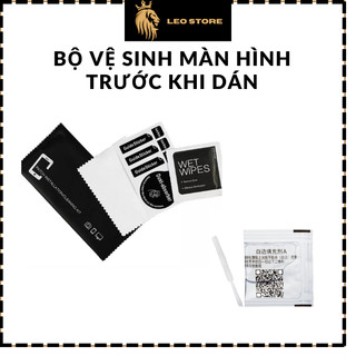 Bộ vệ sinh cường lực, khăn lau màn hình wetdry, decal sticker hút bụi, keo hở mép dùng vệ sinh màn hình trước khi dán