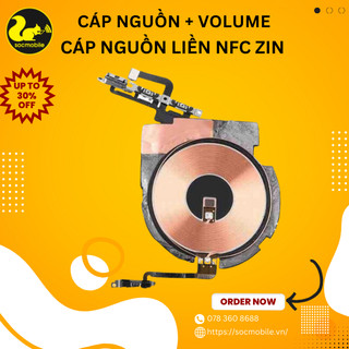 Cáp volume liền sạc không dây nfc zin cho ip 12/12 pro/12 promax - bảo hành 3 tháng