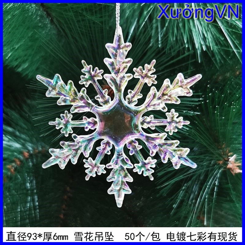 Bông tuyết acrylic trong suốt trang trí cây thông giáng sinh - Noel Lung linh