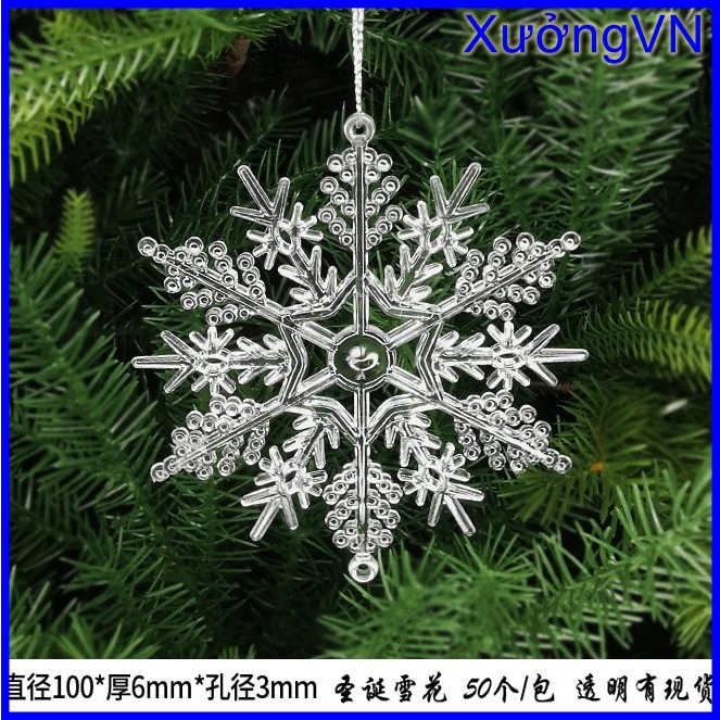 Bông tuyết acrylic trong suốt trang trí cây thông giáng sinh - Noel Lung linh