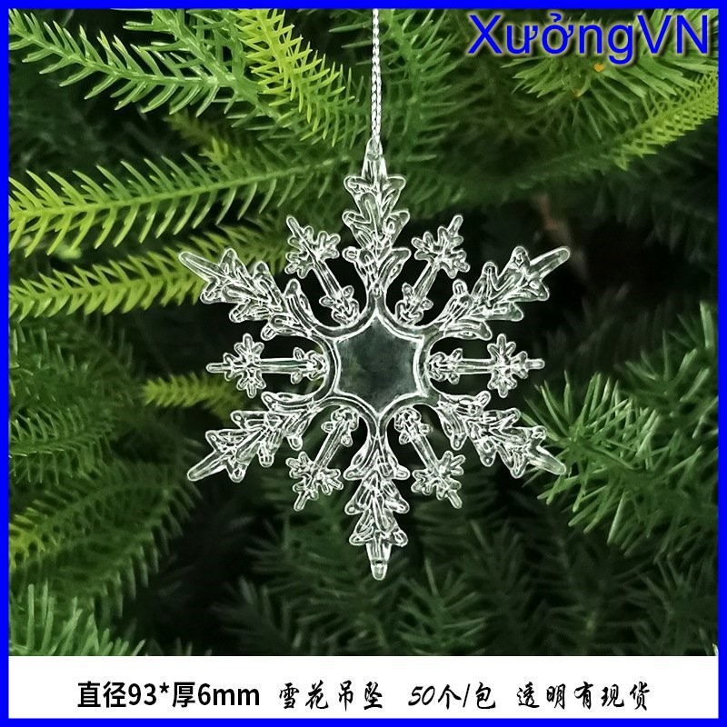 Bông tuyết acrylic trong suốt trang trí cây thông giáng sinh - Noel Lung linh