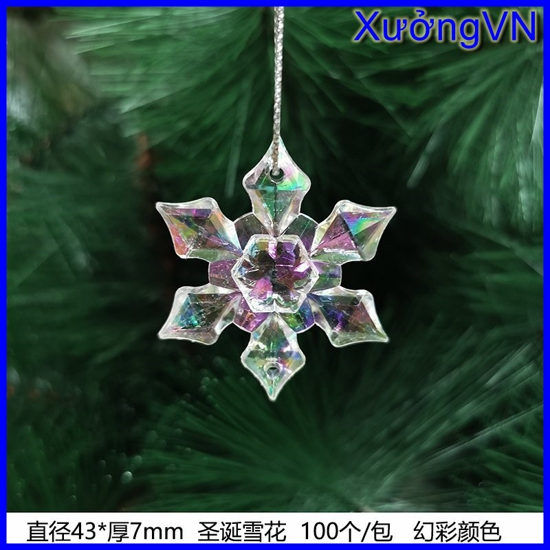Bông tuyết acrylic trong suốt trang trí cây thông giáng sinh - Noel Lung linh