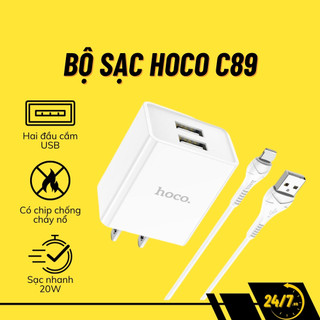 Bộ sạc Hoco C89 2 cổng USB, sạc nhanh 2.1A Max