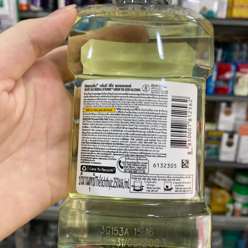 Nước súc miệng ngừa sâu răng Listerine trà xanh 250ml