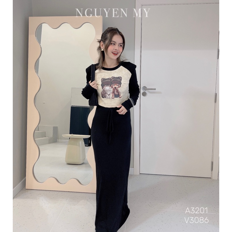 Áo thun tay dài phối ( Hình ảnh chính chủ by NguyenMy)