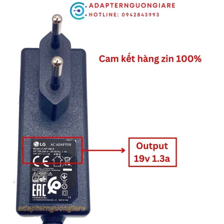 Adapter nguồn màn hình LG 19V 1.3A bản zin xịn