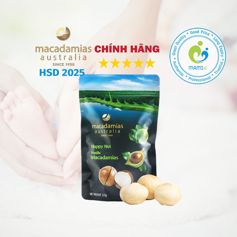 Hạt macca (225g) nguyên vỏ giúp đẹp da, giảm cholesterol, tốt cho tim mạch Macadamias Australia, Úc