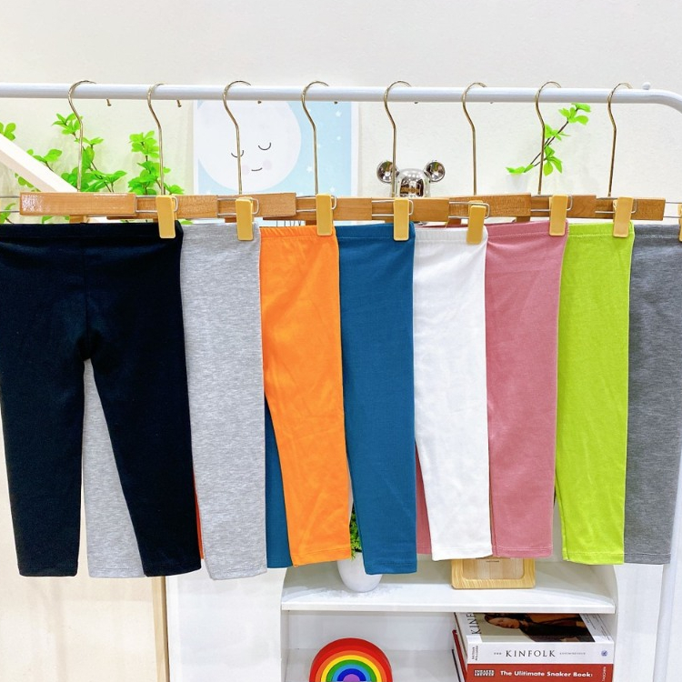 Quần leggings dài cho bé gái vải cotton spandex mềm mịn cực thoải mái và sang chảnh LYBABY QCD15