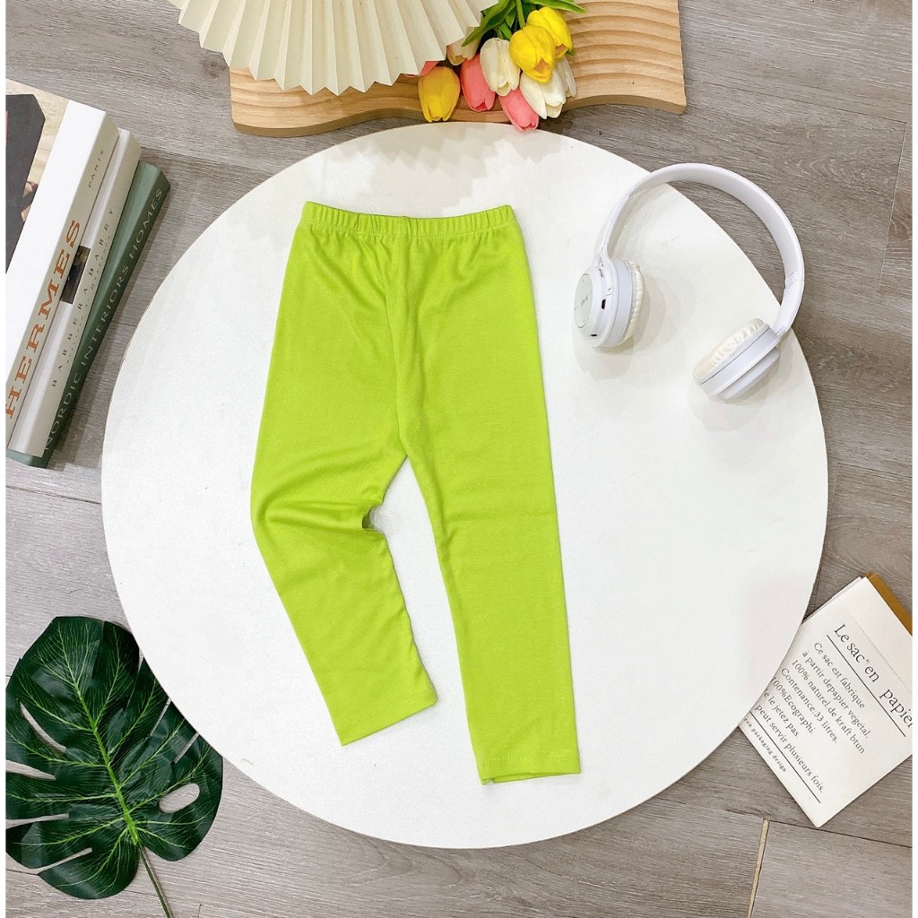 Quần leggings dài cho bé gái vải cotton spandex mềm mịn cực thoải mái và sang chảnh LYBABY QCD15