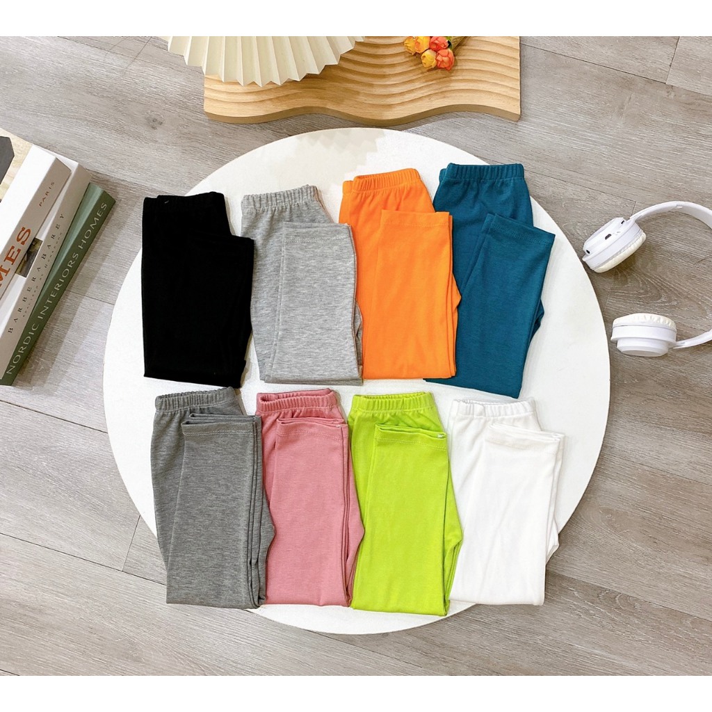 Quần leggings dài cho bé gái vải cotton spandex mềm mịn cực thoải mái và sang chảnh LYBABY QCD15